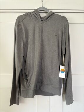 Vuori Heather Gray Full-Zip Hooded Jacket
